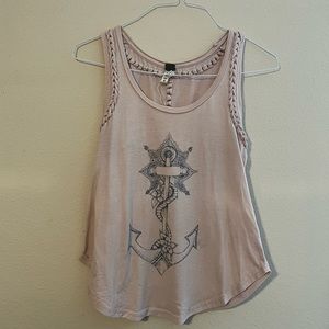 Pink free people braided anchor shirt with bralette